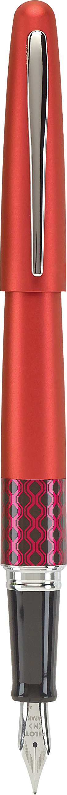 PILOT MR Retro Pop Collection Fountain Pen in Gift Box, Purple Barrel with Elipse Accent, Medium Point Stainless Steel Nib, Refillable Black Ink (91444)