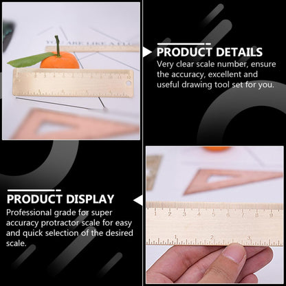 Brass Protractor Set with Triangle Ruler for Geometry Drawing Tools