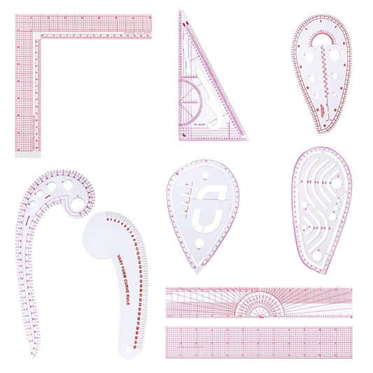 9pcs French Metric Ruler Set, Curved Sewing Tools for Pattern Making