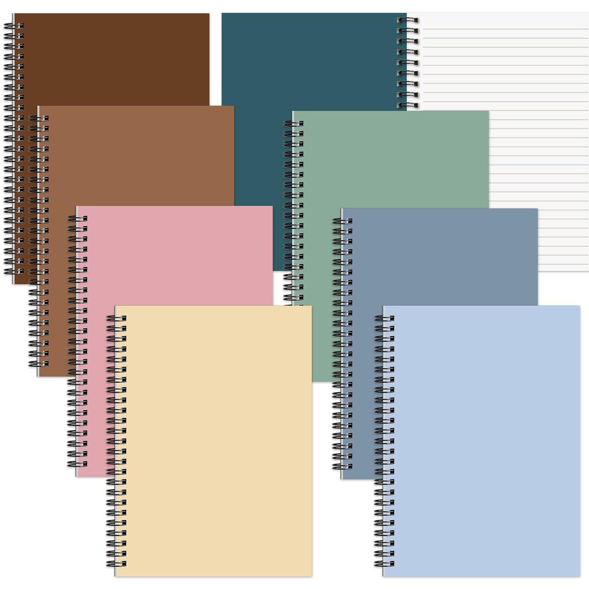 gisgfim 8 Pack Spiral Notebook A5 8.3 x 5.7 Inch College Ruled Spiral Journal Notebook 100 Pages/50 Sheets School Professional Journaling Notebooks for Business Work School Office Supplies(Colorful)
