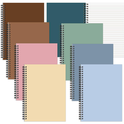 gisgfim 8 Pack Spiral Notebook A5 8.3 x 5.7 Inch College Ruled Spiral Journal Notebook 100 Pages/50 Sheets School Professional Journaling Notebooks for Business Work School Office Supplies(Colorful)