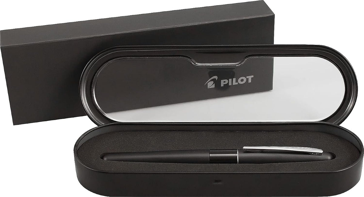 PILOT Metropolitan Collection Fountain Pen, Black Barrel, Classic Design, Medium Nib, Black Ink (91107)
