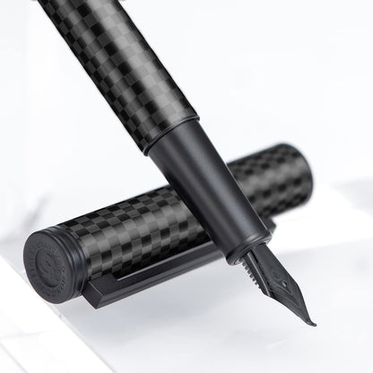 Asvine Dark Green Forest Fountain Pen Extra Fine Nib Classic Design with Converter and Metal Pen Case Set