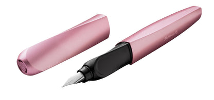 Pelikan Twist Fountain Pen with 1 Ink Cartridge, Medium Nib, Silver, Boxed (947101)