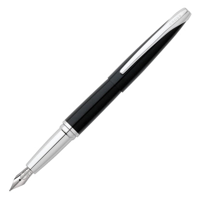 Cross ATX Sandblasted Dark Blue Fountain Pen, Fine Nib, Black Ink