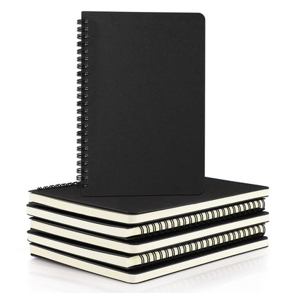 EUSOAR Spiral Ruled Notebook, A5 3packs 5.5"X8.3" 120 Pages Lined Travel Writing Notebooks Journal, Memo Notepad Sketchbook, Office Business Subject Diary Ruled Spiral Book Journal-Coffee Cover