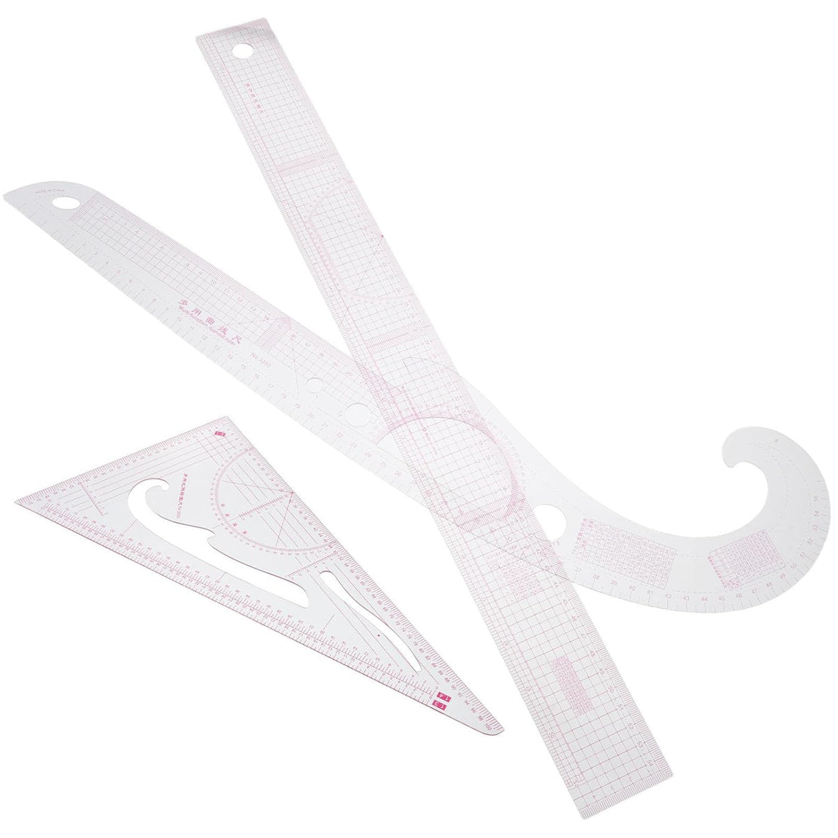 3pcs Sewing Ruler Set for Pattern Makers, Plastic Curved Tools