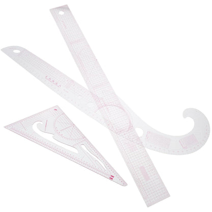 3pcs Sewing Ruler Set for Pattern Makers, Plastic Curved Tools