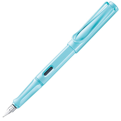 LAMY safari blue - Fountain Pen with ergonomic grip & polished steel nib in size F - ideal for any Writing & Calligraphy - including LAMY T 10 blue cartridge - Right-Handed