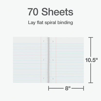 Oxford Spiral Notebook Bulk 12 Pack, 1 Subject, College Ruled, Black