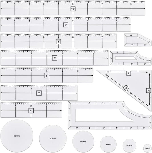 BENECREAT 17PCS Objective Point Markers, Acrylic Ruler Objective Makers Set, Round Objective Marker Gaming Accessory, War Games Measuring Ruler for Tabletop Wargames Templates Set (White)