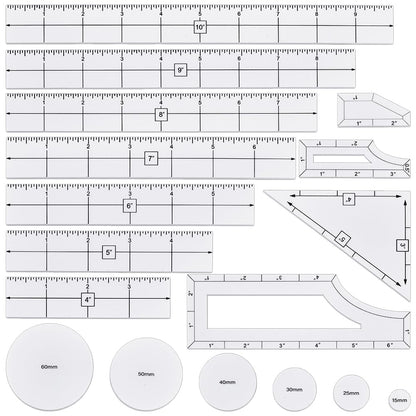 BENECREAT 17PCS Objective Point Markers, Acrylic Ruler Objective Makers Set, Round Objective Marker Gaming Accessory, War Games Measuring Ruler for Tabletop Wargames Templates Set (White)