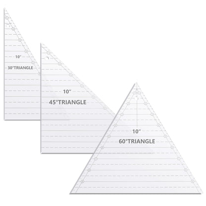 Kigley 3 Pcs 60 Degree Triangle Ruler for Quilting Acrylic Template Rulers Quilting Sewing Layer Cake Patchwork Supplies for Cutting Pattern DIY Craft(Green, 8, 9, 10 Inch)