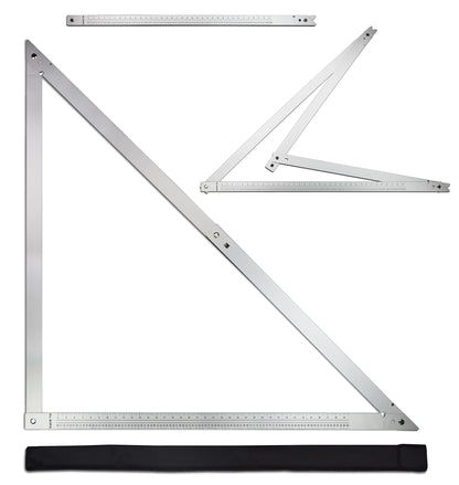 FEIRONG 3-in-1 Carpenter Square Tools,7" Triangle Square 10" L Shaped Ruler and Carpenter Pencil,Framing Square for Furniture and Cabinet Making