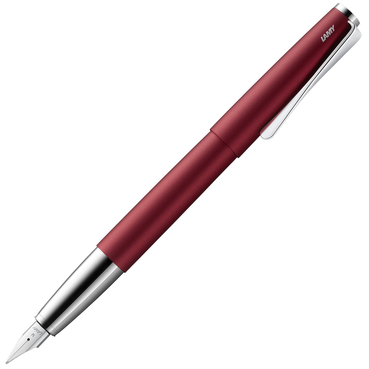 Lamy studio brushed - Fountain Pen in elegant metal body - steel nib, partially platinum-plated & in nib size M - incl T 10 blue ink cartridge