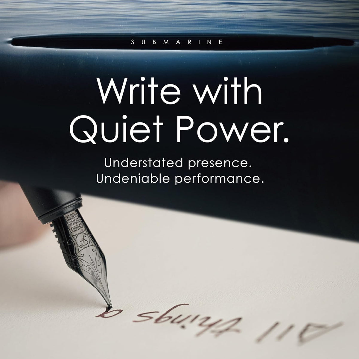 TAG Submarine Luxury Fountain Pen – TurbineDriven Refill, Gold-Plated Medium Nib, Elegant Writing Gift for Men & Women, Designed by Award-Winning Team