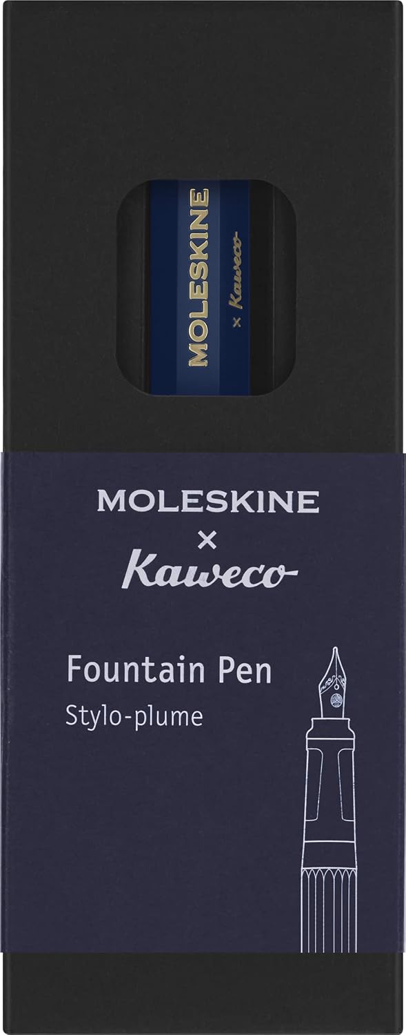Moleskine x Kaweco, Fountain Pen, Medium Nib, Blue with Blue Ink