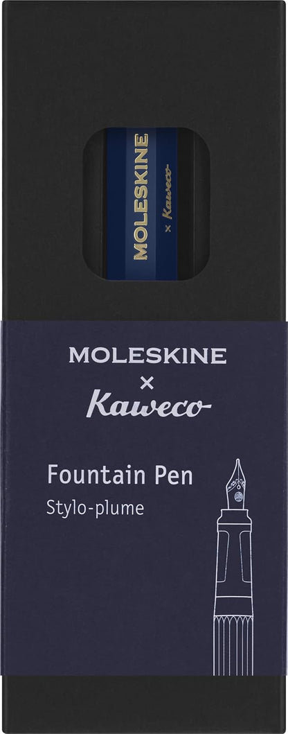 Moleskine x Kaweco, Fountain Pen, Medium Nib, Blue with Blue Ink