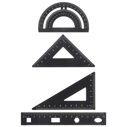 Aluminum Alloy Metal Geometry Set, Ruler Kit for Drafting