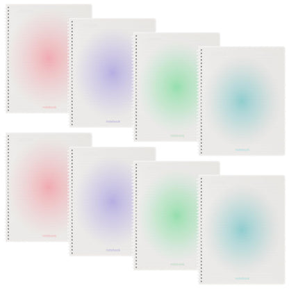 Oucaru A4 Spiral Notebook 4 Pack College Ruled Cute Pastel Notebooks