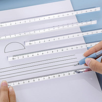 Triangular Ruler 20cm 10 Piece Plastic Set for Drafting Practice