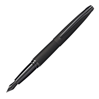 Cross ATX Sandblasted Dark Blue Fountain Pen, Fine Nib, Black Ink