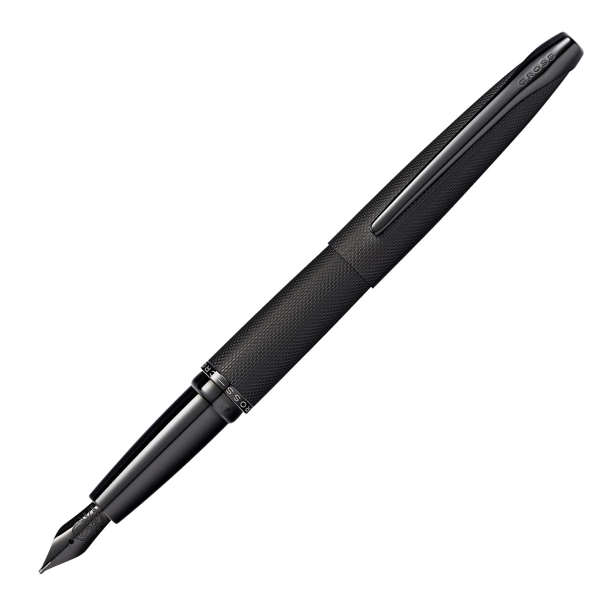 Cross ATX Sandblasted Dark Blue Fountain Pen, Fine Nib, Black Ink