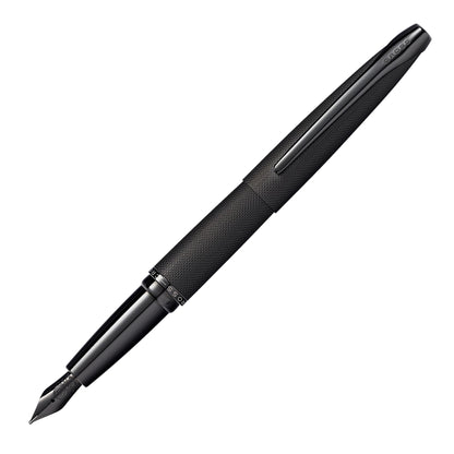 Cross ATX Sandblasted Dark Blue Fountain Pen, Fine Nib, Black Ink