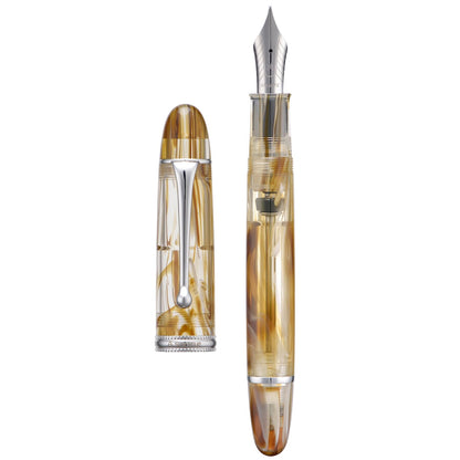 Asvine V800 Fountain Pen – Vacuum Filling System with Large Ink Capacity – Smooth Number 8 Fine Nib with Gift Case and Wrench- Green Acrylic