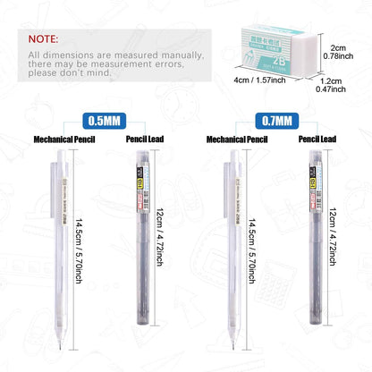 Glarks 16 Pieces Measuring Templates Building Formwork Stencils Geometric Drawing Rulers and Triangular Architect Scale Ruler with Pencil, Pencil Lead Refills, Eraser for Office and School