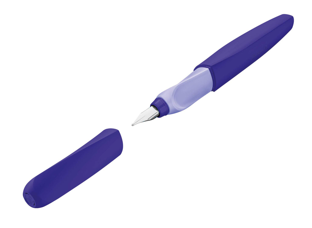 Pelikan Twist Fountain Pen with 1 Ink Cartridge, Medium Nib, Silver, Boxed (947101)