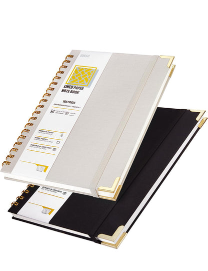 OWSC Lined Spiral Notebook, Hardcover 7.1 x 10 IN B5 Notebook, 3 Pack Mix