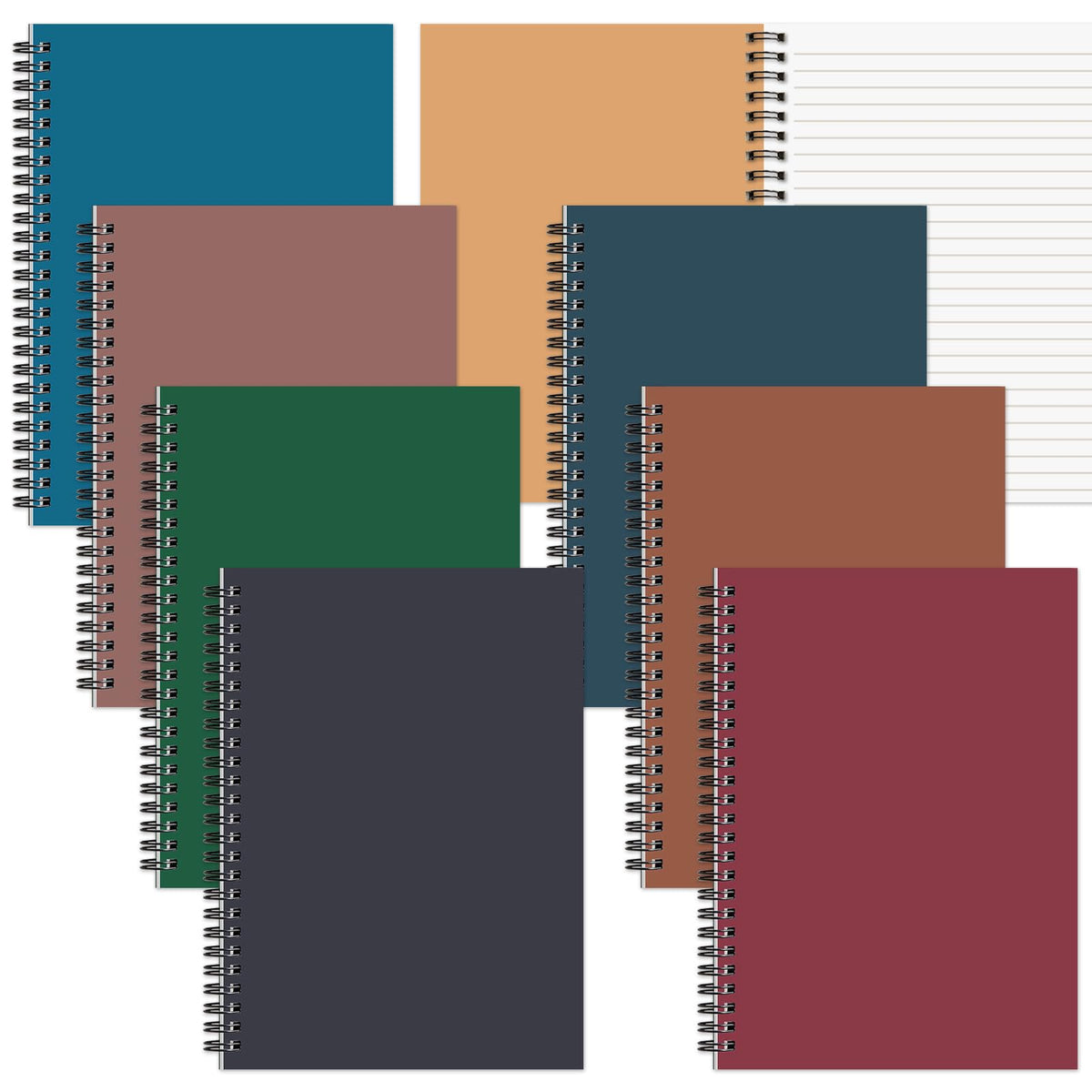 gisgfim 8 Pack Spiral Notebook A5 8.3 x 5.7 Inch College Ruled Spiral Journal Notebook 100 Pages/50 Sheets School Professional Journaling Notebooks for Business Work School Office Supplies(Colorful)