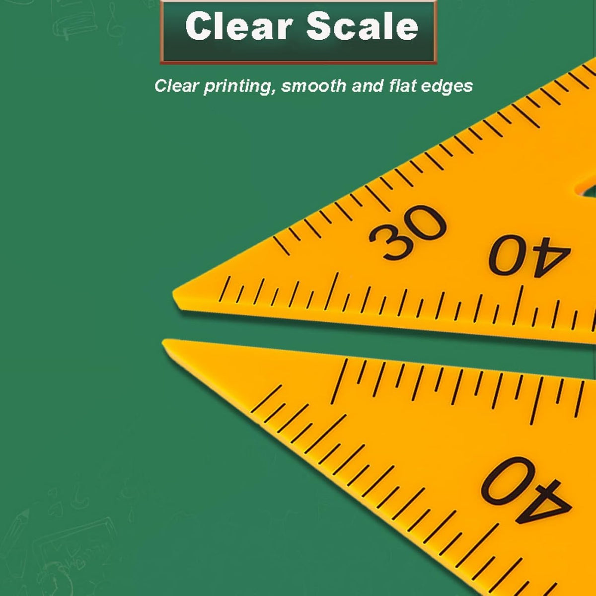 Magnetic Triangular Scale Ruler Set Drafting Tools Mathematics Protractor Pencil Compass, Math Geometry Classroom Teaching Measurement Set Oversized Ruler (4-pcs Ruler Compass Protractor)