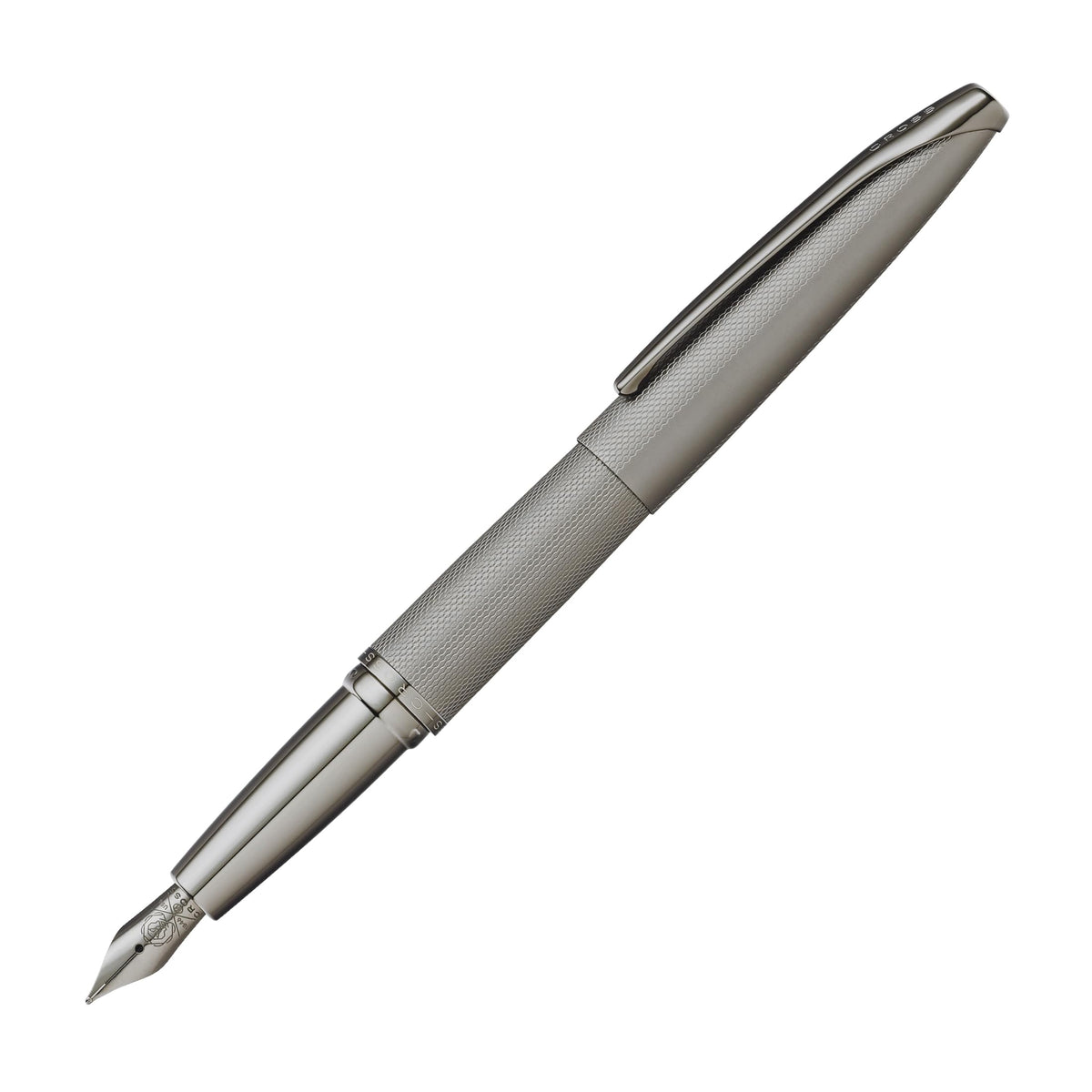 Cross ATX Sandblasted Dark Blue Fountain Pen, Fine Nib, Black Ink