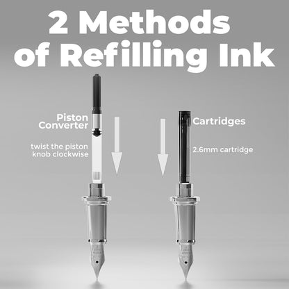 WEMATE Fountain Pen Set for Writing, Fine Nib, Black Oak