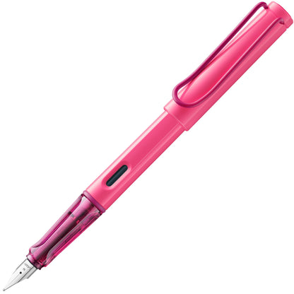 LAMY safari blue - Fountain Pen with ergonomic grip & polished steel nib in size F - ideal for any Writing & Calligraphy - including LAMY T 10 blue cartridge - Right-Handed