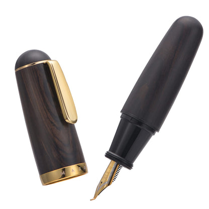 Lanxivi Majohn Q1 Fountain Pen Bent Nib Fude Pen, Little Fat Man Transparent Eyedropper Filling Pocket Pen Large Capacity