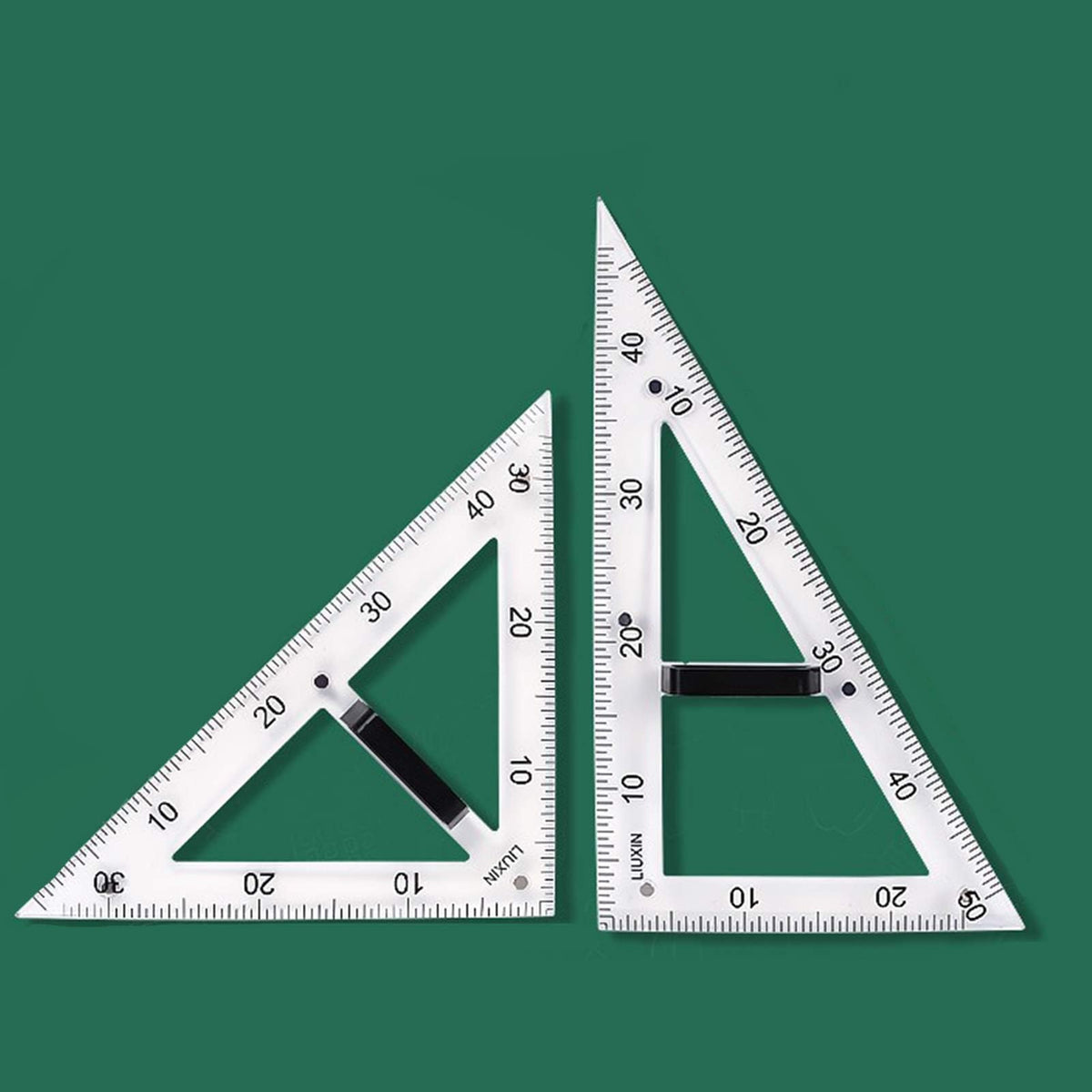 Magnetic Geometry Math Ruler Set for Classroom, Large Protractor, Triangle & Measuring Rulers, Magnetic Blackboard Tools for Teachers & Students Enhances Math Learning, 5pc