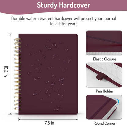 Forvencer Lined Spiral Journal Notebook with 300 Numbered Pages, B5