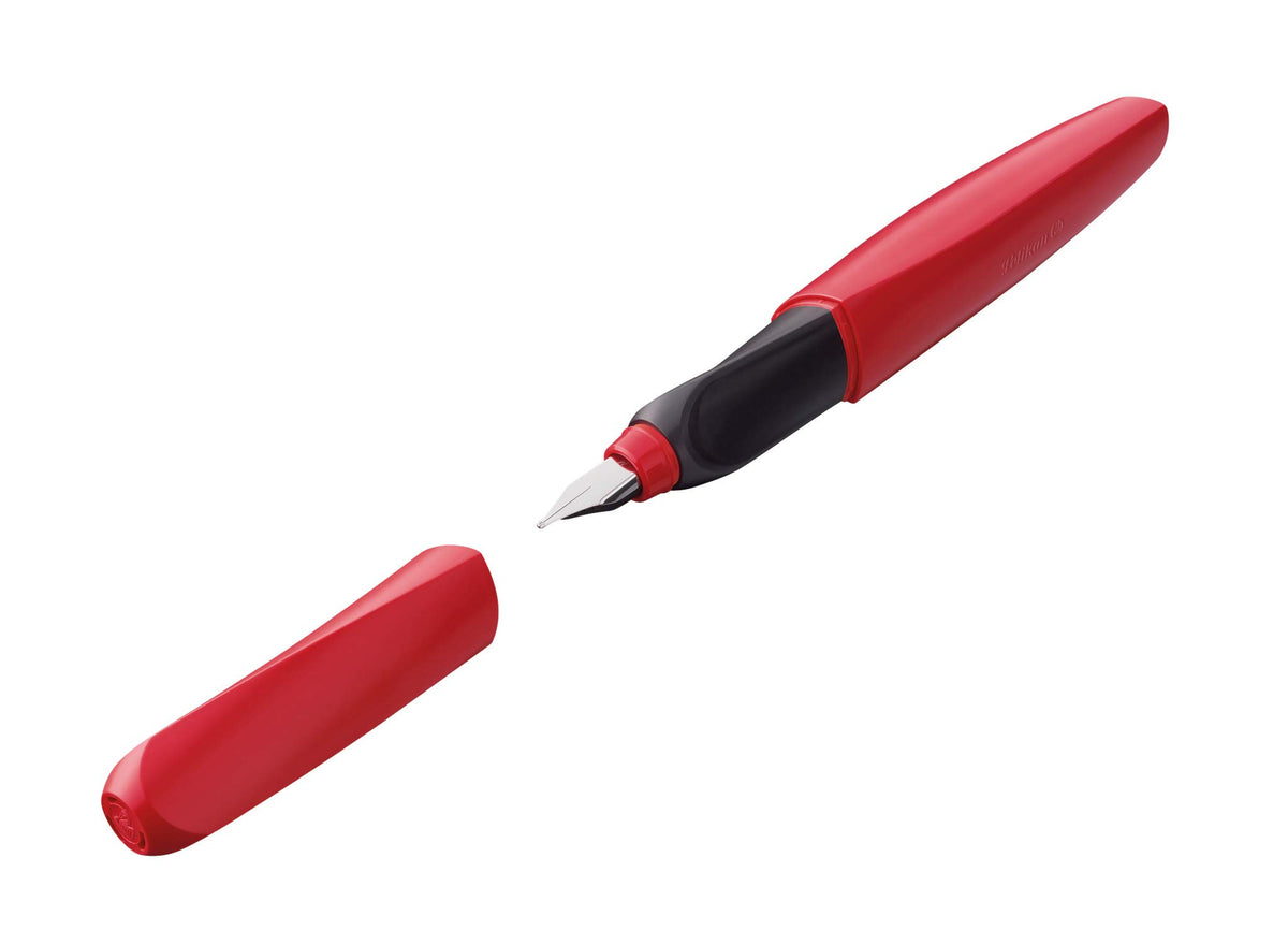 Pelikan Twist Fountain Pen with 1 Ink Cartridge, Medium Nib, Silver, Boxed (947101)