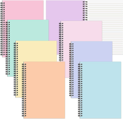 gisgfim 8 Pack Spiral Notebook A5 8.3 x 5.7 Inch College Ruled Spiral Journal Notebook 100 Pages/50 Sheets School Professional Journaling Notebooks for Business Work School Office Supplies(Colorful)