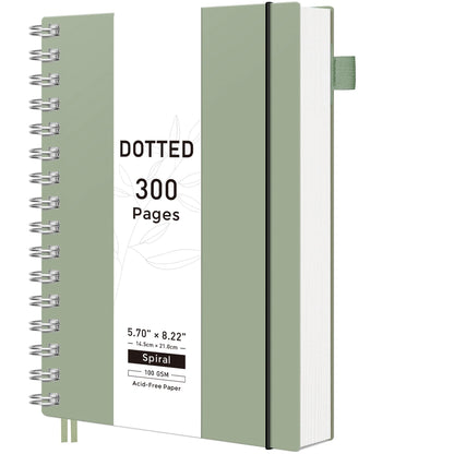 RETTACY Spiral College Ruled Notebook, 300 Pages, A5 Size (5.7" x 8.2")