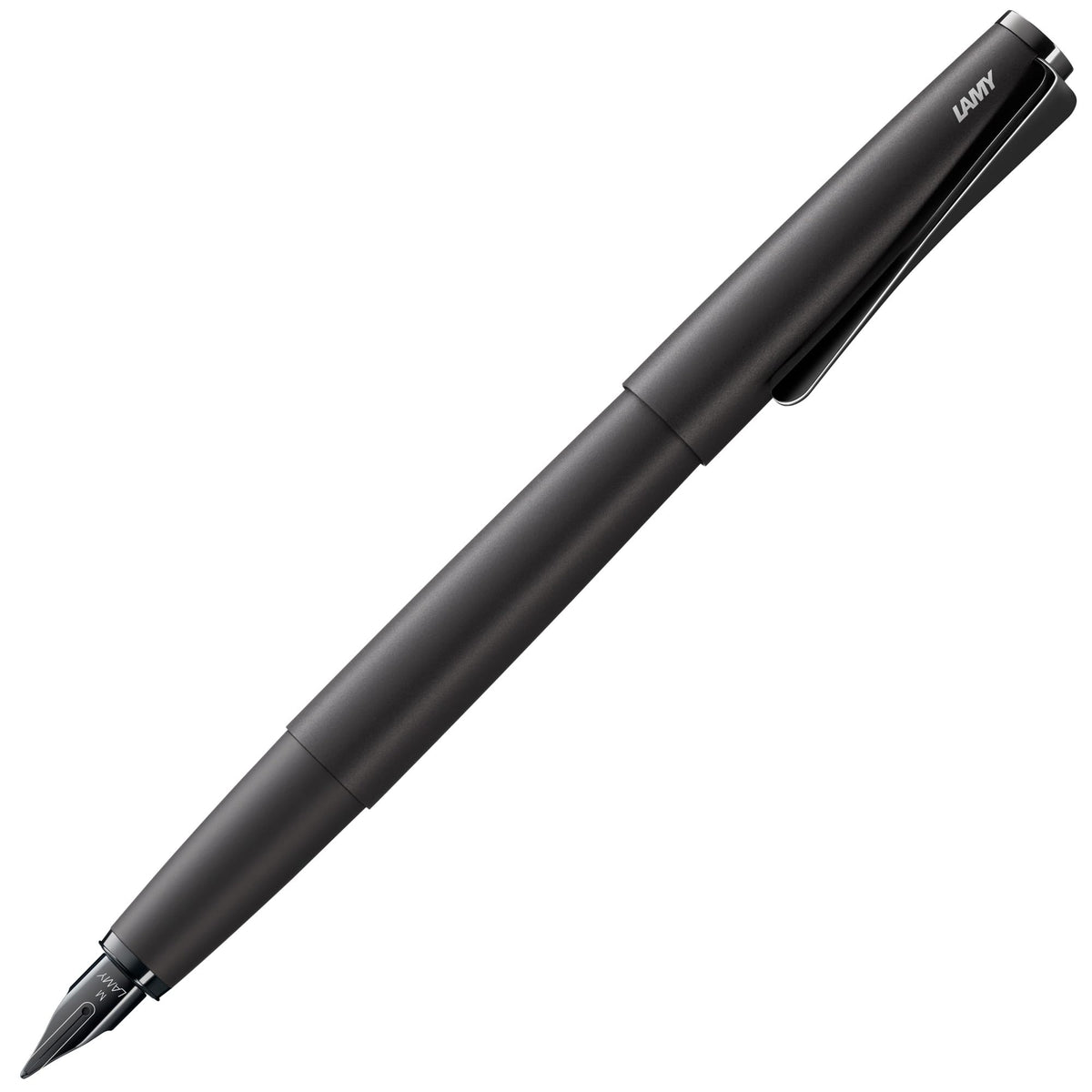 Lamy studio brushed - Fountain Pen in elegant metal body - steel nib, partially platinum-plated & in nib size M - incl T 10 blue ink cartridge