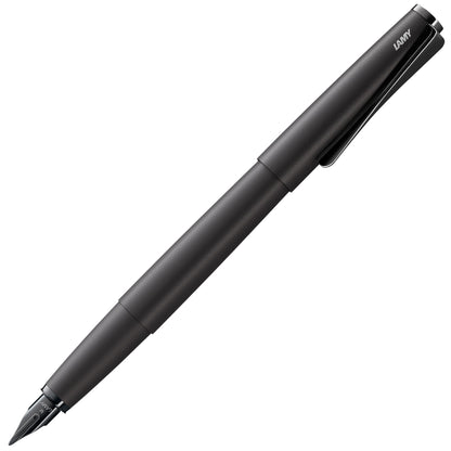 Lamy studio brushed - Fountain Pen in elegant metal body - steel nib, partially platinum-plated & in nib size M - incl T 10 blue ink cartridge
