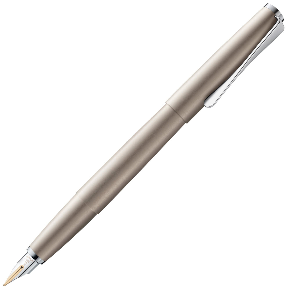 Lamy studio brushed - Fountain Pen in elegant metal body - steel nib, partially platinum-plated & in nib size M - incl T 10 blue ink cartridge