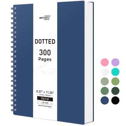 RETTACY Spiral College Ruled Notebook, 300 Pages, A5 Size (5.7" x 8.2")