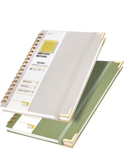 OWSC Lined Spiral Notebook, Hardcover 7.1 x 10 IN B5 Notebook, 3 Pack Mix