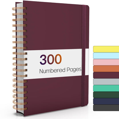 Forvencer Lined Spiral Journal Notebook with 300 Numbered Pages, B5
