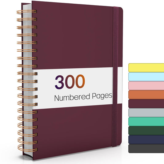Forvencer Lined Spiral Journal Notebook with 300 Numbered Pages, B5